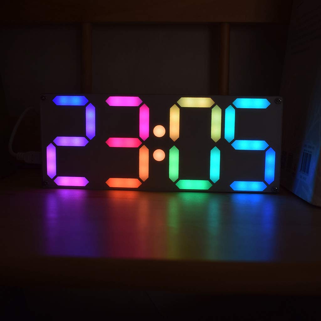 GUMEI Grand kit de Bricolage d'horloge de Tube numérique DS3231 de Couleur Arc-en-Ciel avec des Couleurs Personnalisables