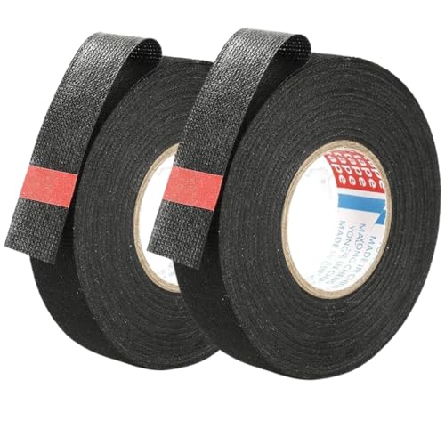 2 Stück Autotextilband, Kabelbaumband, Textilband, Klebeband, Kabelbaum, elektrisches Band, selbstklebendes Autokabelband, Haushalt Auto, Motorrad (15 mm x 15 m)