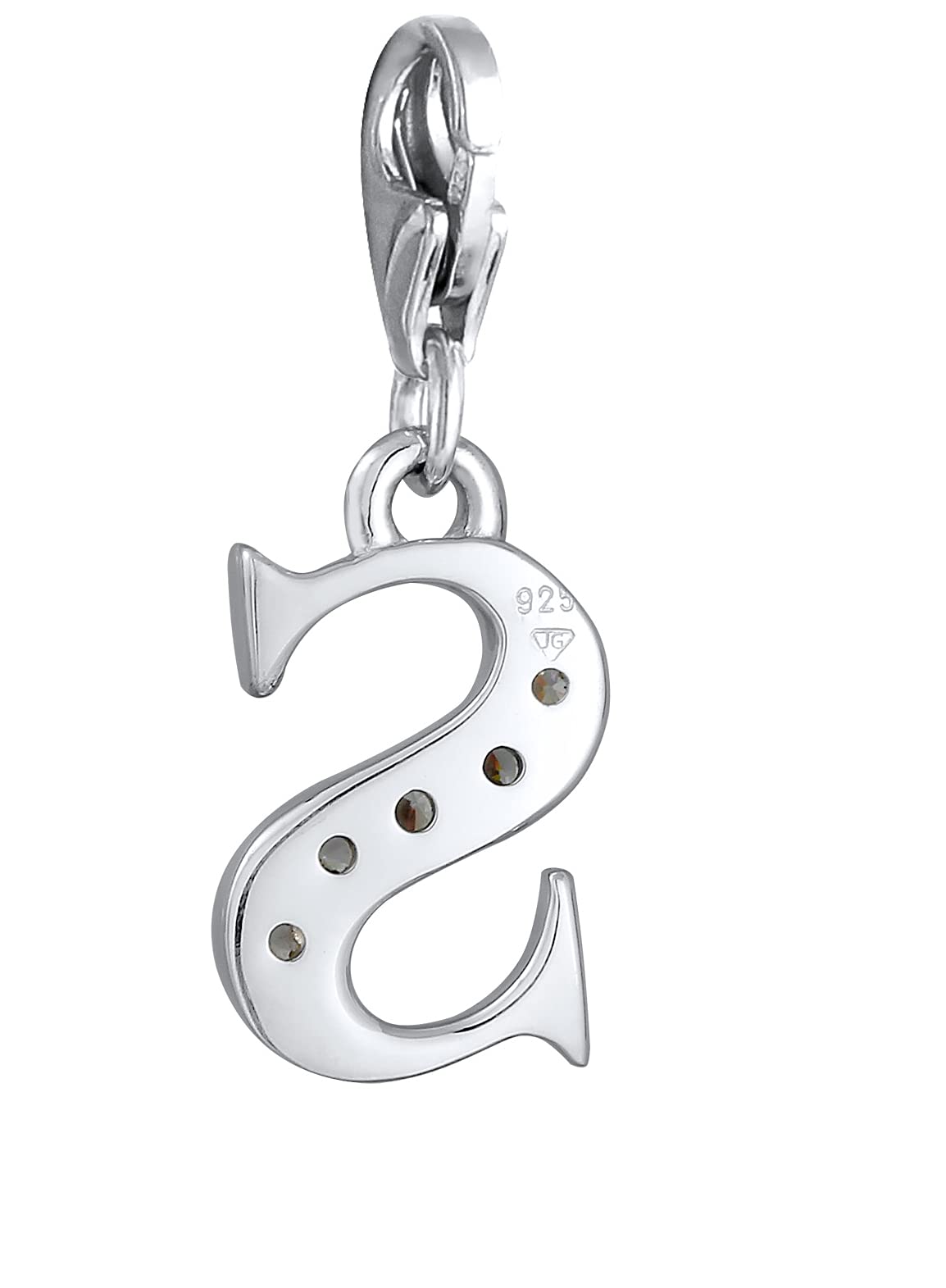 Nenalina Buchstabe S Karabiner Charm Anhänger Bettelarmband 925 Silber