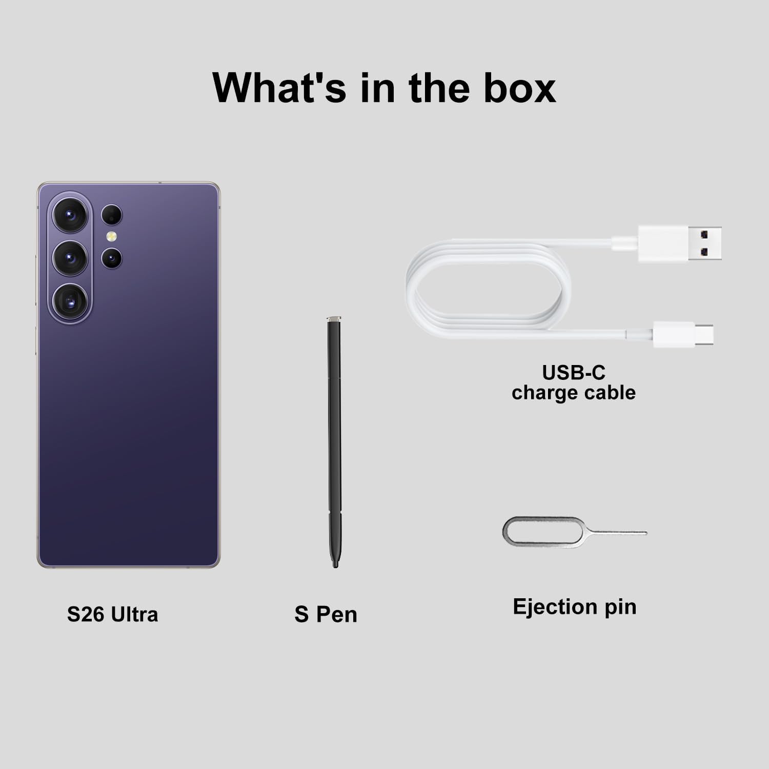 I26 Ultra Unlocked Phone: Built-in Stylus, 12GB+512GB, Snapdragon 8 Gen 3 | 108MP Camera & 6800mAh Battery | 5G Android 15 (Titanium DeepPurple)