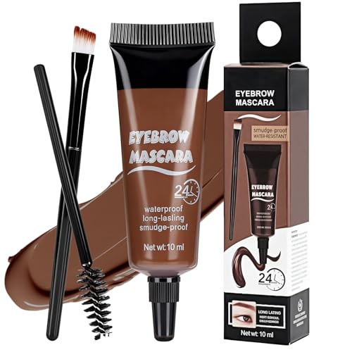 Gel De Cejas Waterproof marrón Intenso,Gel de CEJA resistente al agua para maquillaje de cejas,Impermeable y Larga Duración Para Ceja Llenas y Definidas,Coloración rápida(Marrón claro)