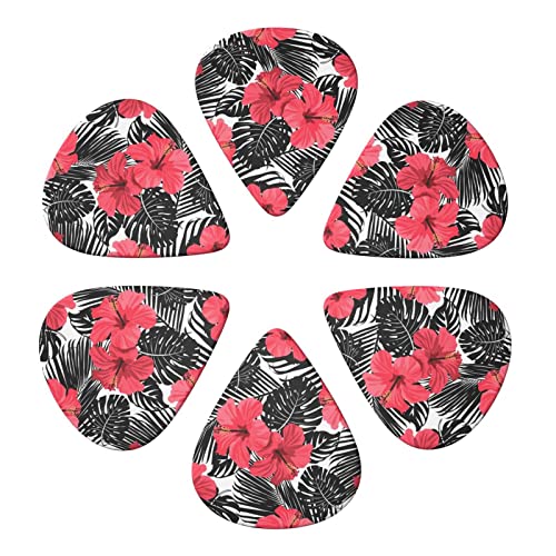 Red Hibiscus Lot de 6 médiators pour guitare acoustique, guitare électrique, basse, ukulélé – fins, moyens et épais - Les Beatles, Paul McCartney, John Lennon, RIngo Starr, George Harrison Red Hibiscus Lot de 6 médiators pour guitare acoustique, guitare électrique, basse, ukulélé - fins, moyens et épais – Image 5