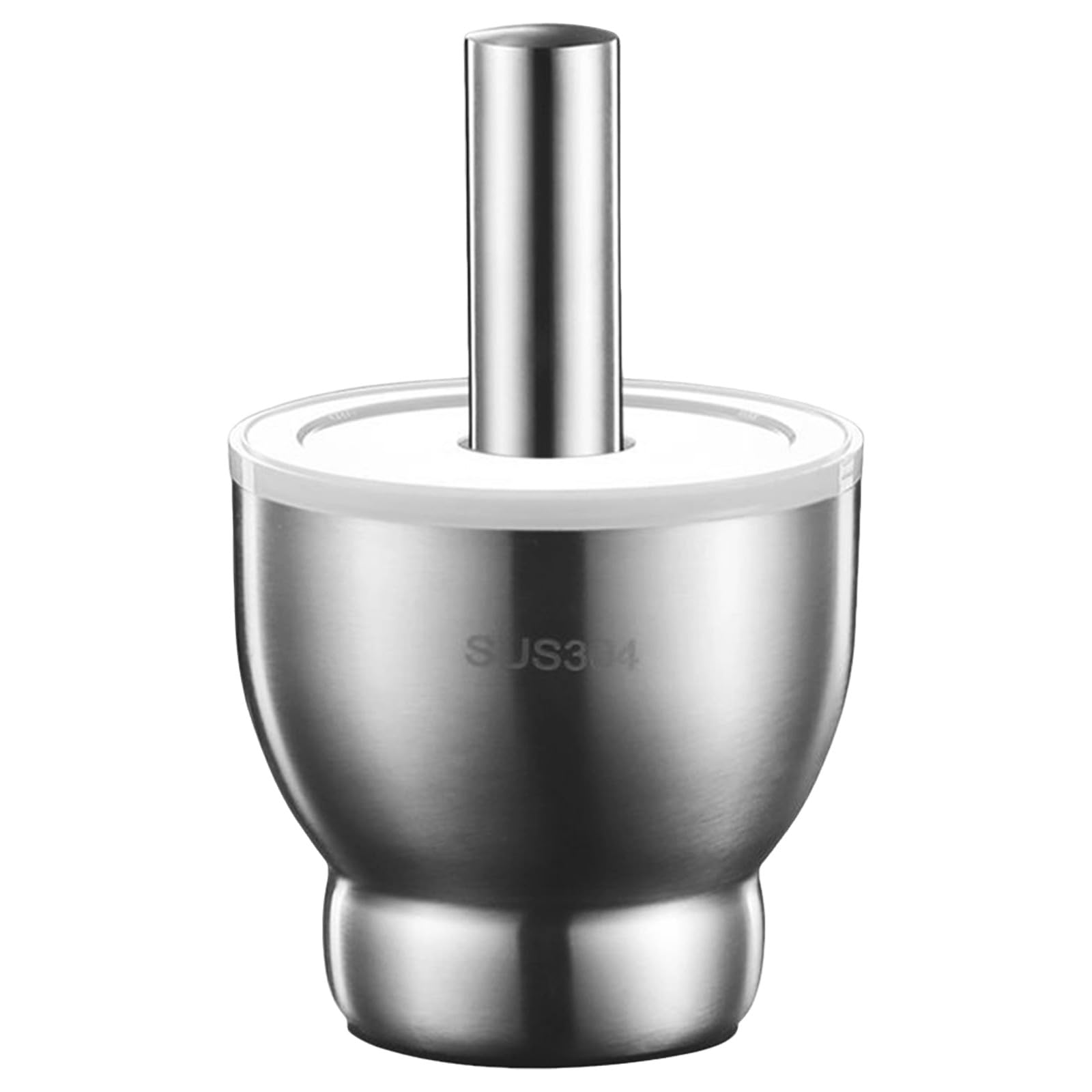 ibasenice 1 Set Mörser und Stößel, 1,8 kg Gewürzmühle aus Edelstahl, Molcajete-Schüssel, Mörser mit Deckel, unverzichtbares Küchenwerkzeug