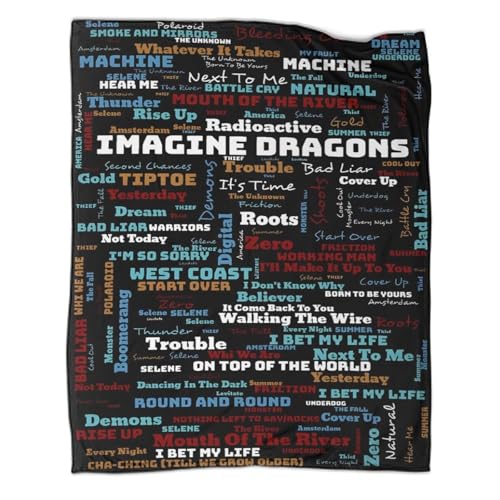 Couverture microfibre 150x200cm lavable imprimée Imagine Dragons 3D - 3