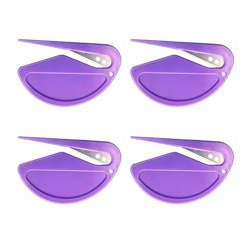 Tianyi Skying Letter Opener Envelope Slitter Women Letter Opener Slitter For Men Letter Openers With Razor Blade For Envelope, Package, Paper Cut, Safe Mail Opener 4Pcs (Purple) #TOP2