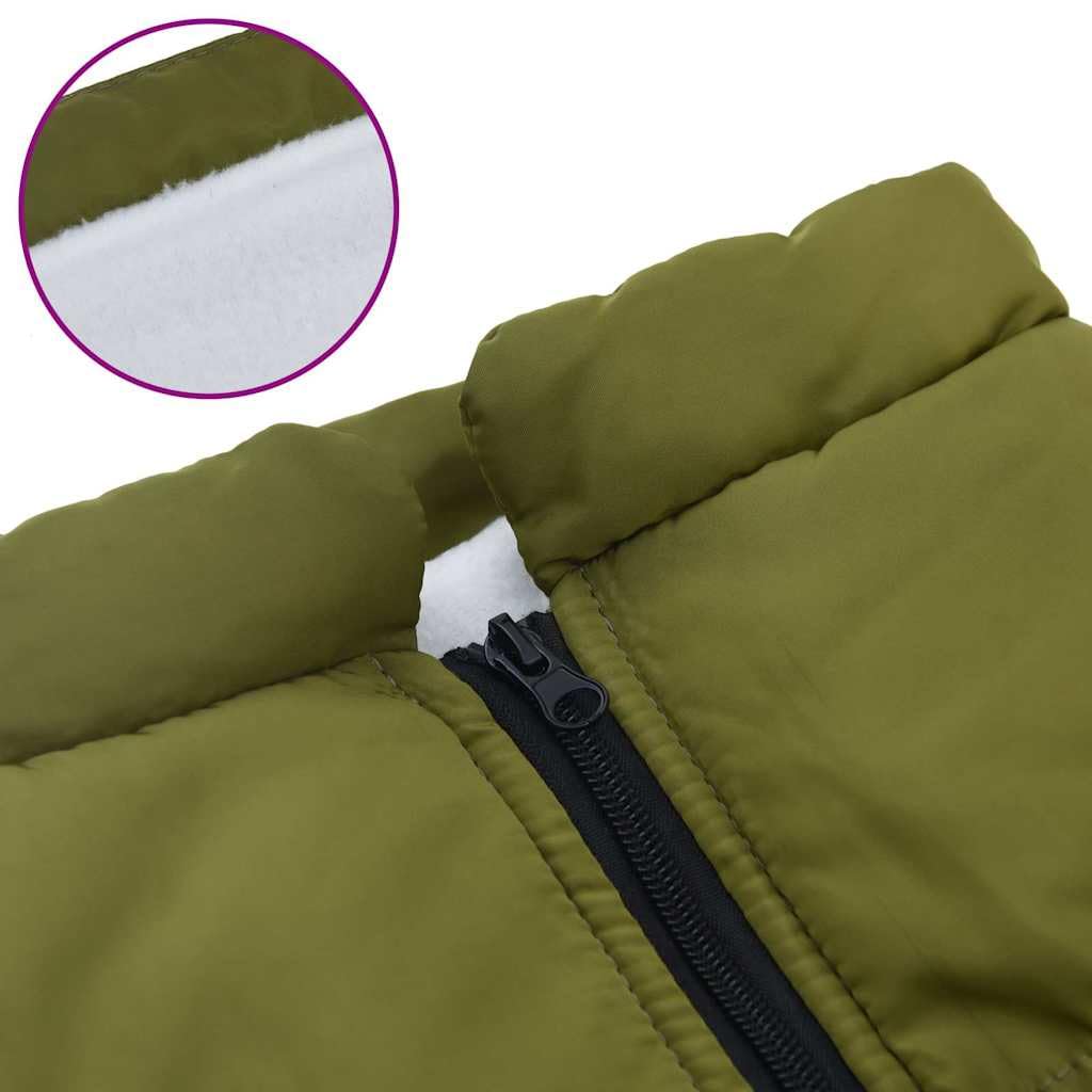 Cappotto impermeabile per cani con imbracatura regolabile, verde militare, L68, riflettente, con pile, caldo, per inverno, autunno, all'aperto, passeggiate in caso di pioggia e neve, con