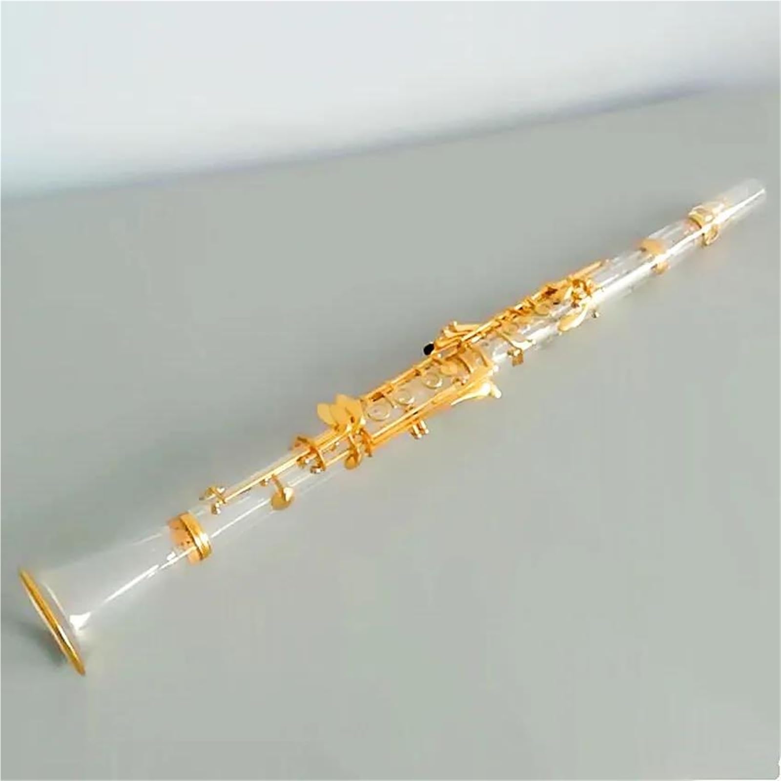 Clarinetto Clarinetto acrilico trasparente 17 tasti Sib placcato oro/strumenti a fiato per performance sul palco