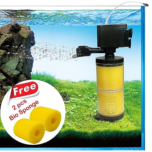 Image of Jainsons Pet Products SOBO FK-1002 3 in 1 Filtration Pump Submersible Aquarium Internal Filter Pump for Fish and Turtle Tank and Pond with 2 Extra Sponge Power: 10W Frequency:50 /60Hz Flow Max:1000L /H