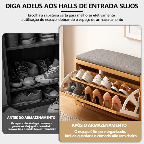 Banco Sapateira, 70 * 24 * 44 cm, Sapateira Banco, Banco Sapateira para Hall de Entrada, Sapateira H