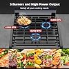 CAMPLUX RV Stove Gas Range 17 inches Tall, Gas Range Oven with 3 Burners Cooktop for RV, RGS17MSF, Stainless steel