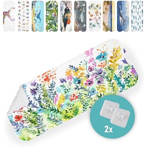 arteneur® Colourful Flowers Non-Slip Bath Mat Cover
