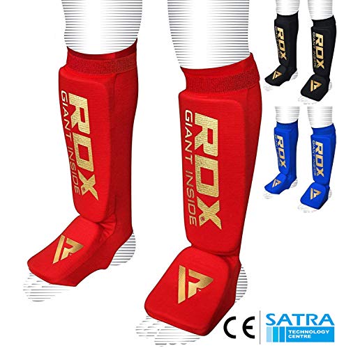 RDX Espinilleras Kick Boxing Boxeo MMA Protección Muay Thai Espinilla Empeine Shin Pads (CE Certificado Aprobado por SATRA)