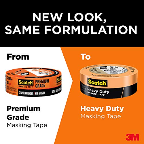 Scotch Heavy Duty Painter's Tape, 9 Rolls, 0.94 in x 60.1 yd, for Use On Vinyl, Carpet, Metal, & Plastic, Indoor & Outdoor Masking Tape, Bonds Aggressively, 3-Day Clean Removal (2020+-24AP9) - image 4