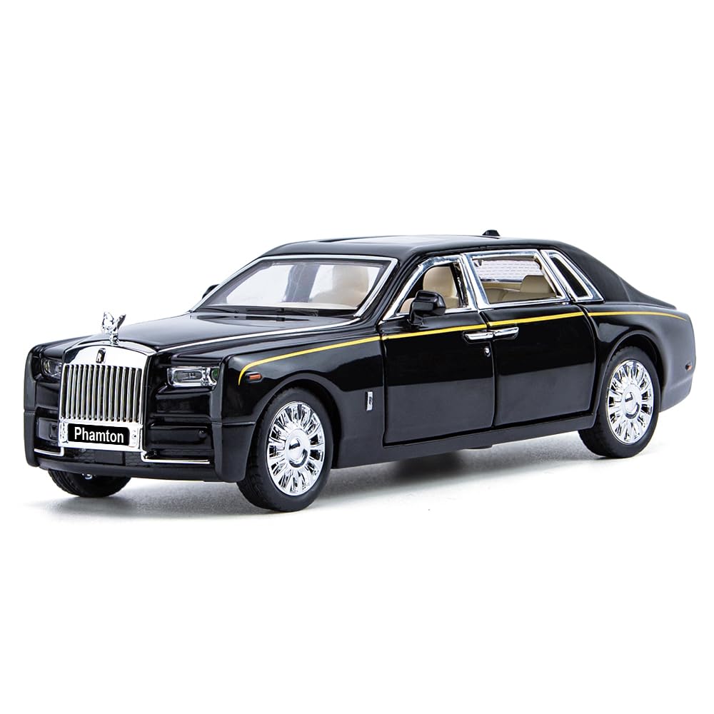 Toy Cars Phantom Model Black Alloy Collectibles Diecast Vehicles with Sound and Light