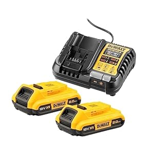 dewalt pack 2 batteries xr 18v 2ah li ion + chargeur dcb1104d2 qw