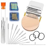 PatchMaker 2.0 Kit, Patch Maker Loom Knitting Kit for Beginners, Knitpatch Weaving Tool Set for Quickly Sewing Repair, Sewing Craft Supplies (14 Hooks)