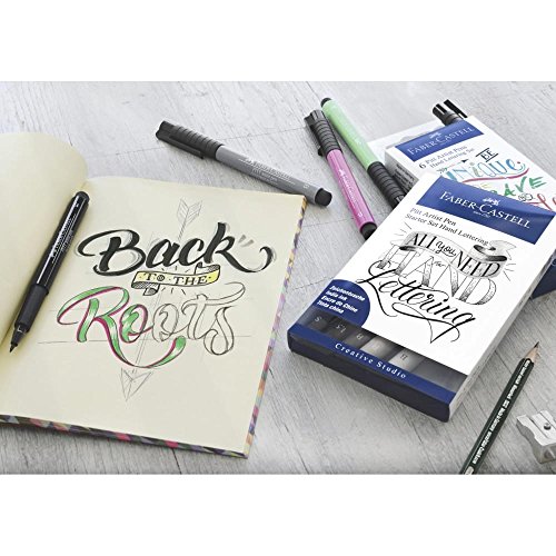 Image of Faber-Castell Hand Lettering Pitt Artist Pen Set - Pack of 6 (Green)