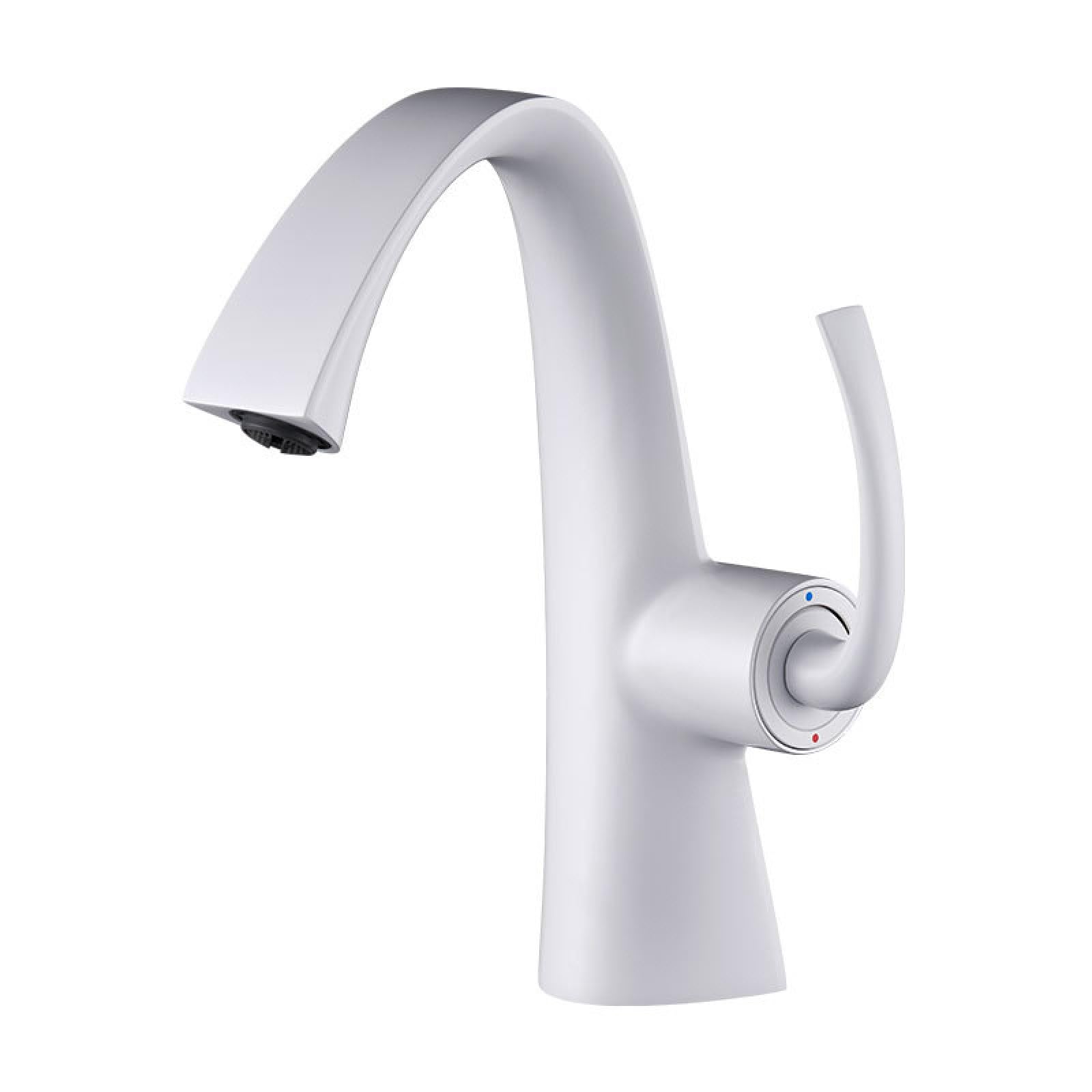 Fanjubei White Bathroom Copper Hot And Cold Basin Faucet,
