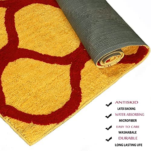 Image of Anti Skid Bedside Runner Carpet | Mat for Bedroom, Living Room, Floor and Home Decor (Yellow, 2x7)