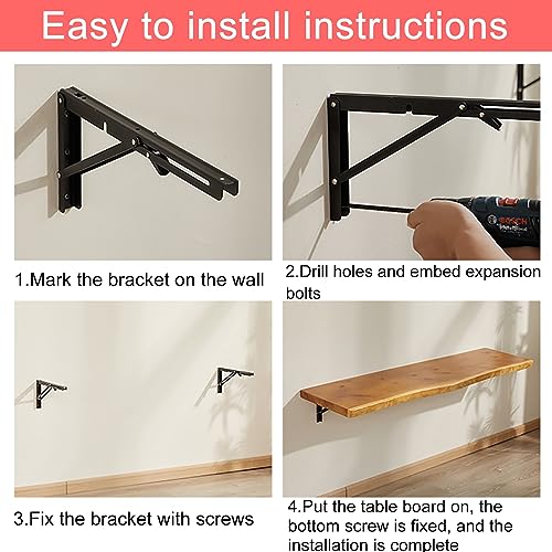 Table pliante murale gain de place avec installation facile - 5