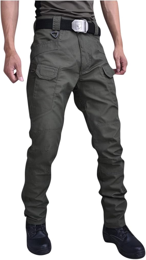 OIOLOYJM Military Cargo Pants for Men Hiking Relaxed Fit Work Waterproof Stretch Tactical Lightweight Outdoor Travel Pant