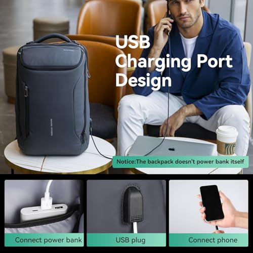 Image of MARK RYDEN Business Backpack for Men, Waterproof High Tech Backpack with Sport Car Shape Design and USB Charging Port, Travel Laptop Backpack Fits 17.3 Inch Notebook