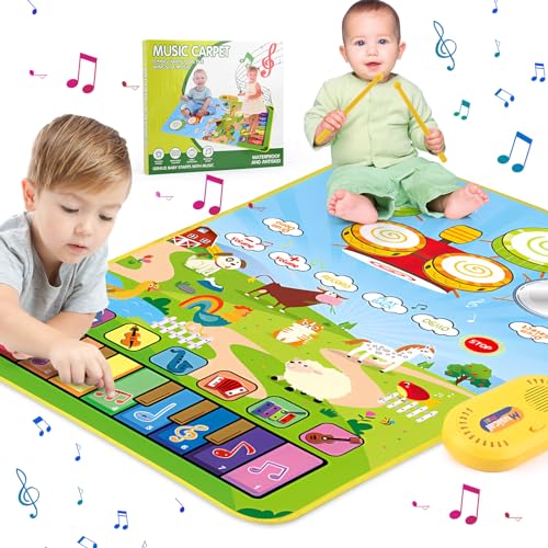 Comius Sharp Alfombra Musical Bebe, 2 en 1 Alfombra de Piano Juguetes Niños 1 2...