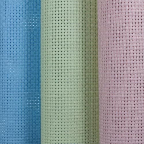 Image of KCS 3 pc of 15 inch x 18 inch(38cmx45cm) Counted Cross Stitch Cotton Aida Cloth Needlework Rolled Fabric Box,11CT,Light Blue+Pink+Light Green