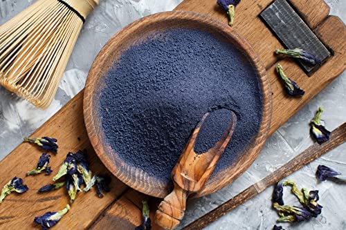 Image of A D Food & Herbs Butterfly Pea Flower Powder Aromatic Edible for Homemade Lattes, Tea Blends, Bath Salts, Gifts, Crafts (20 Gms x pack of 3)