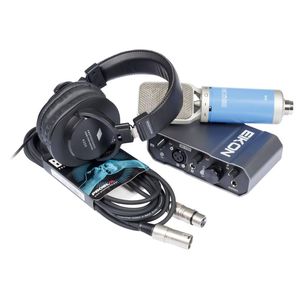 PROEL EIKON STUDIO BOX FOUR - Kit da Studio per Registrazioni Professionali con Cuffia, Microfono, Scheda Audio e Cavo audio Questo speciale pacchetto avanzato offre tutto ciò di cui hai bisogno