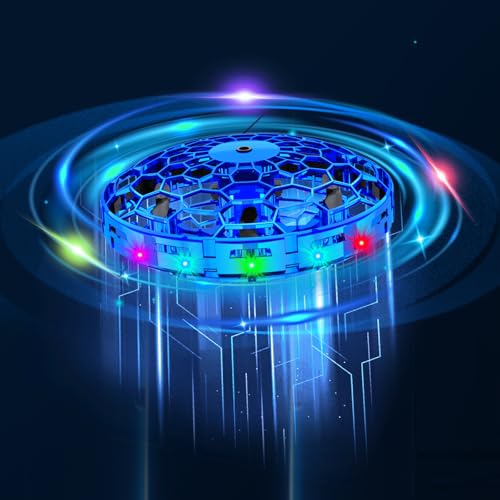 Mini Drone For Kids,Hand Operated Small Drone Indoors&Outdoor,Colorful Stunts Flying Ball Toy,Stem Toys For Children,Birthday And Christmas Gift For 6 7 8 9 10 11 12+ Year Old Boys Or Girls（Blue）