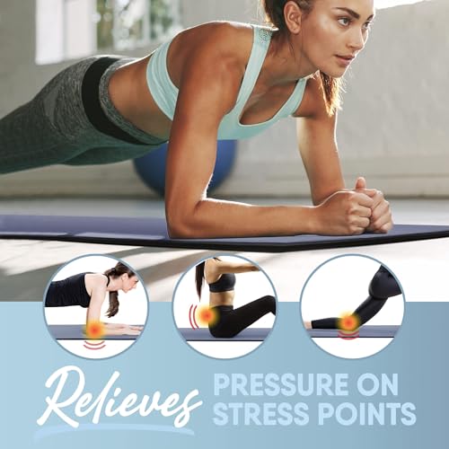 Image of MICRODRY Deluxe Fitness Exercise Yoga Mat for Home & Gym, Extra Thick for High Impact Training, Multi Layered Skid Resistant Surface, Odor Neutralizing with Carrying Strap