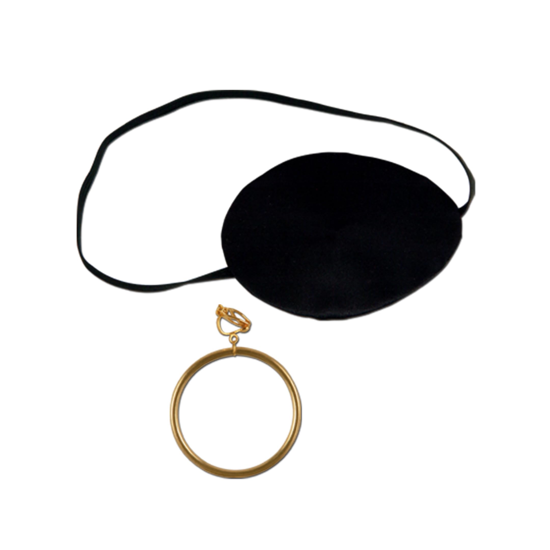 Pirate Eye Patch w/Plastic Gold Earring Party Accessory (1 count) (1/Pkg)