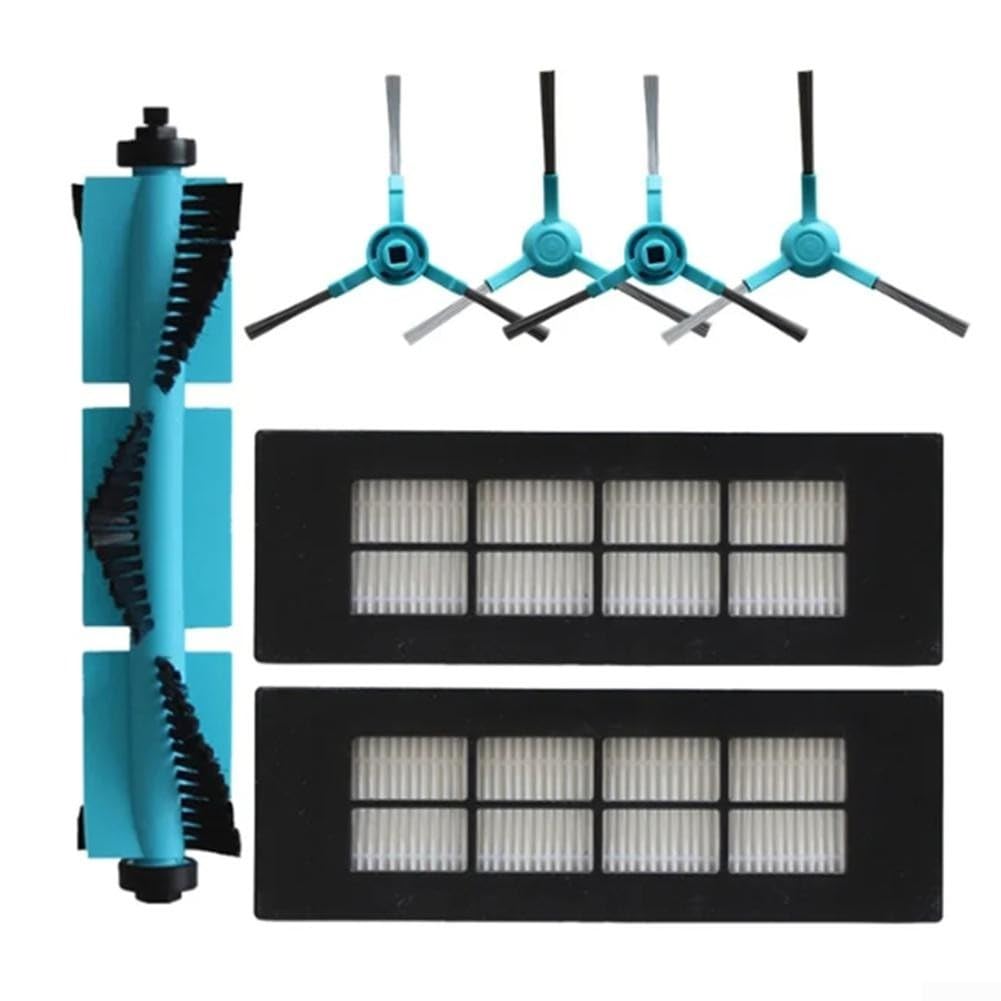 Juego de filtros de cepillo de rodillo para cepillo lateral, almohadilla de fregona para tanque de agua para Cecotec para Conga serie 3090, accesorios de robot aspirador, kit de repuesto de 7 piezas