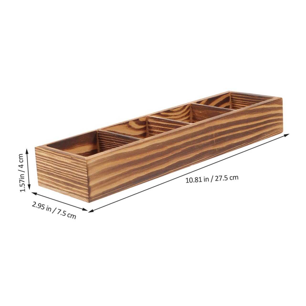 IMIKEYA 2Pcs Vintage Multi Compartment Storage Box for Tea Bags Sugar Bags Rustic Desktop Organizer with Open Design for Home Restaurant Use