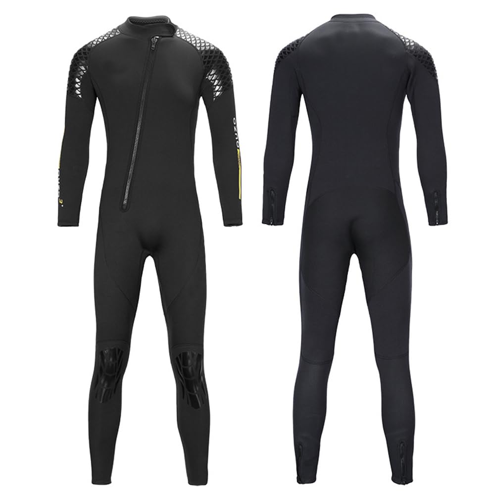 Trajes de Neopreno para Hombre y Mujer de Una Pieza con Cremallera Frontal, 3 mm Neopreno Traje de Buceo de Cuerpo Completo para Deportes Acuáticos, Surf, Natación, Esnórquel