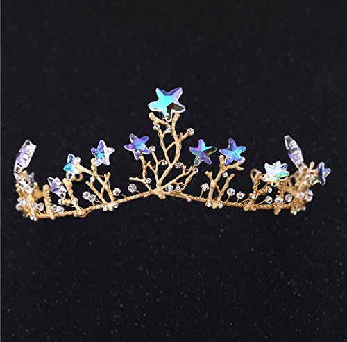 Micrkrowen Wedding Bridal Baroque Crystals Stars Tiara Headdress Crown
