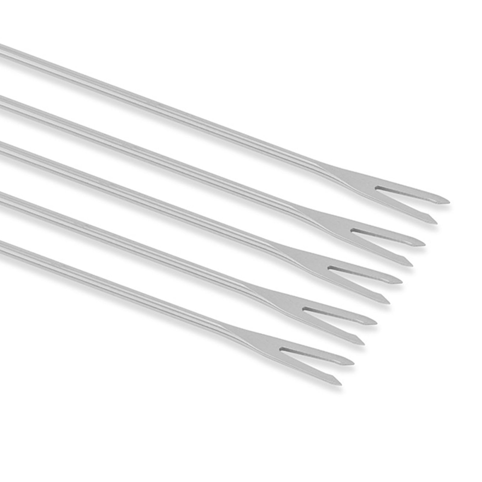 Lot de 6 fourchettes à fondue multifonctions en acier inoxydable avec poignée en bois - Fourchette à Lot de 6 fourchettes à fondue multifonctions en acier inoxydable avec poignée en bois - Fourchette à