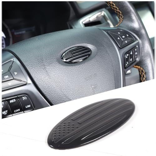 Emblème de volant compatible avec Ford | Emblème en aluminium inoxydable (drapeau étoilé) |...