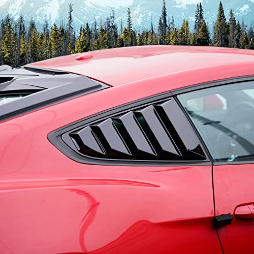 Haka Tough Rear Window Louvers For Ford Mustang 2015-2022, Side Windshield Scoop Cover Sun Shade Accessories, Black, Left Driver And Right Passenger, 2Pcs #TOP7