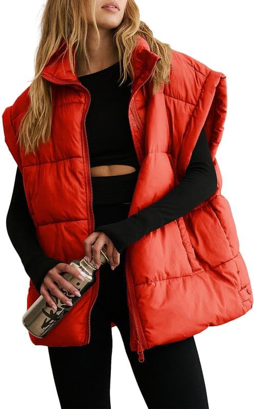 Dokotoo Women’s Casual Winter Oversized Puffer Vest Stand Collar Flysleeve Insulated Padded Puffy Jackets Coat with Pockets Dokotoo Women’s Casual Winter Oversized Puffer Vest Stand Collar Flysleeve Insulated Padded Puffy Jackets Coat with Pockets