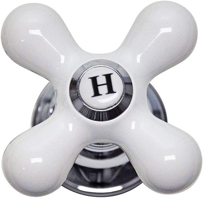 Porcelain Cross-Arm Faucet Handle, Price Pfister, Base and Hot