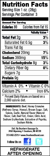 Miniatura 3 de Dearborn Tiras de carne Angus Beef - 3 onzas (paquete de 8)