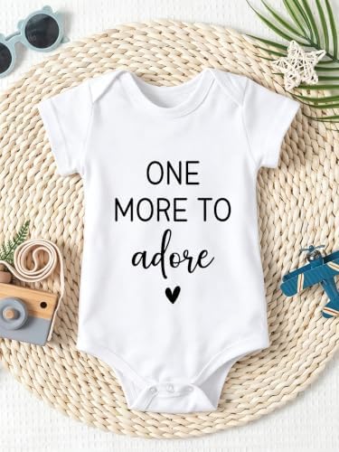 One More to Adore Baby Announcement Funny Pregnancy Announcement Baby Clothes for Grandparents — 사진 2