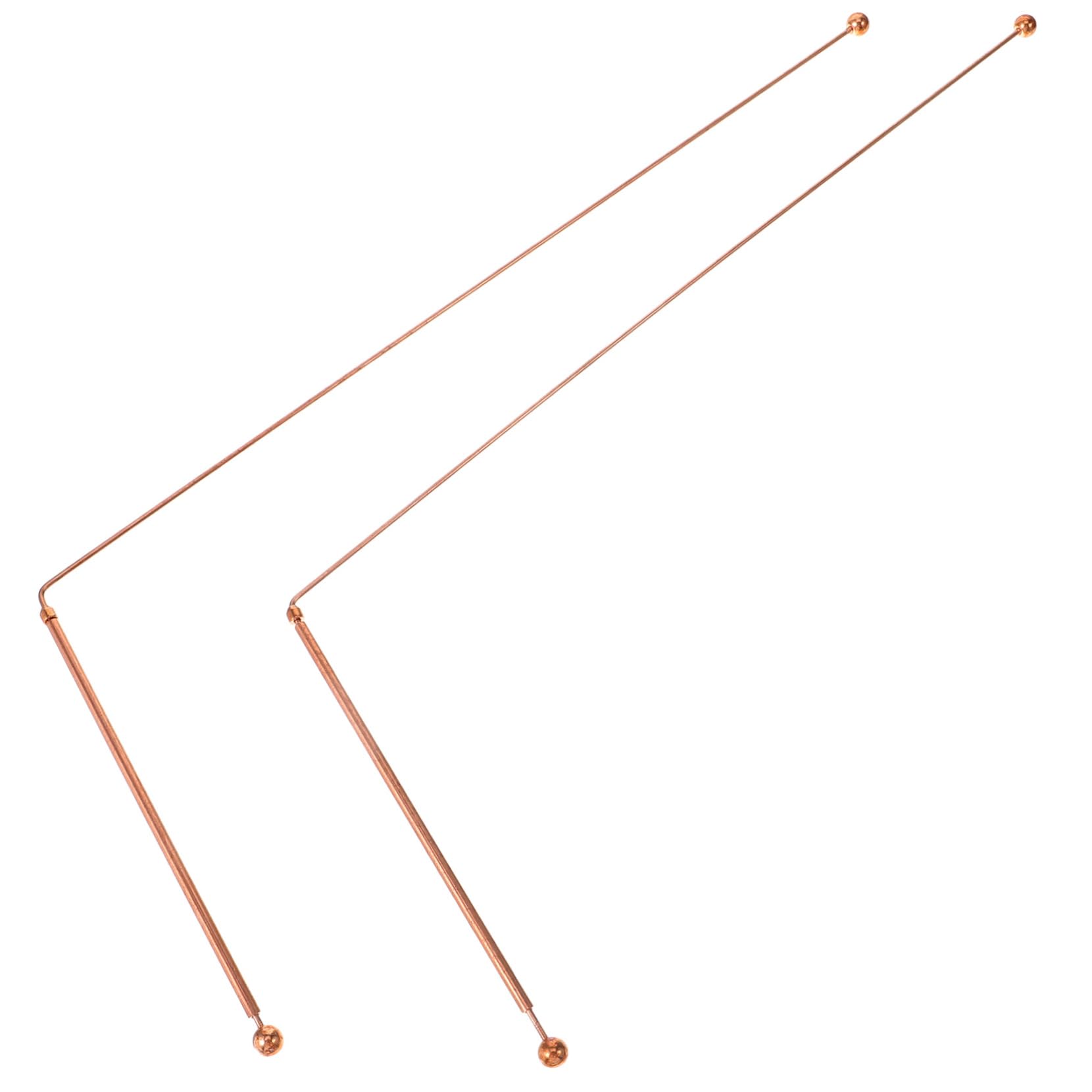 KICHOUSE 2pcs Dowsing Rod for Diving Treasure Divining Rods Divining Accessories Flexible Divining Rod Portable Dowsing Rods Solid Dowsing Rods Outdoor Diving Rods Long Dowsing Rod Copper