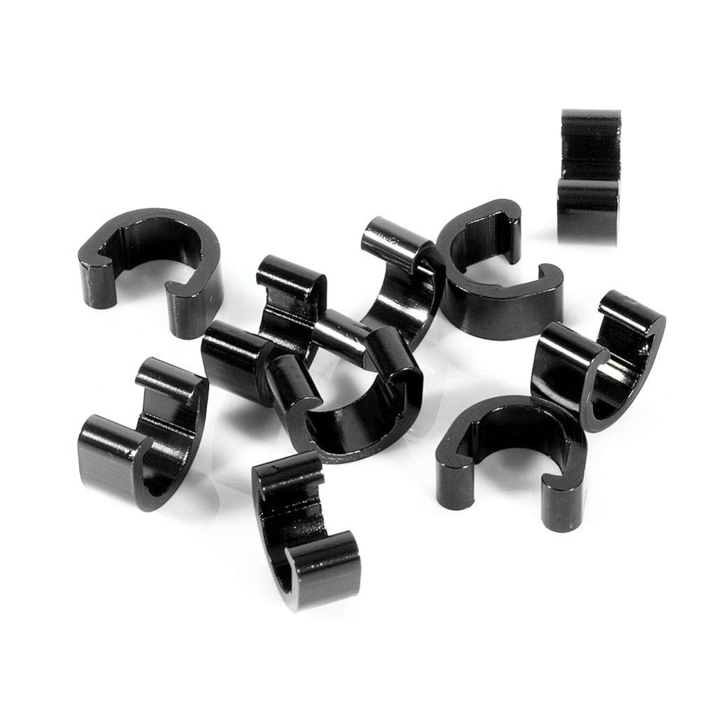 10 Attaches C En Aluminium 13mm Rouge - Pour Guides De Câble De Vélo (route Et VTT)