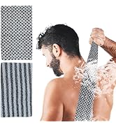 Exfoliating Towel Shower Scrubber for Body Wash, 100×25cm Shower Back Exfoliator 3D Weaving Wash ...