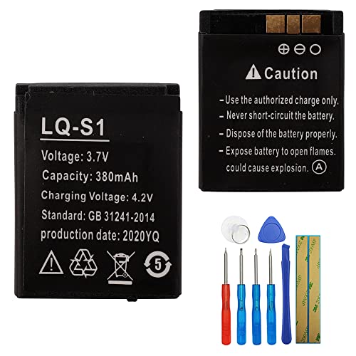 E-yiiviil Batería de repuesto LQ-S1 compatible con batería recargable AB-S1 DJ-09 DZ09 GJD HKS-S1 FYM-M9 con herramientas Cover