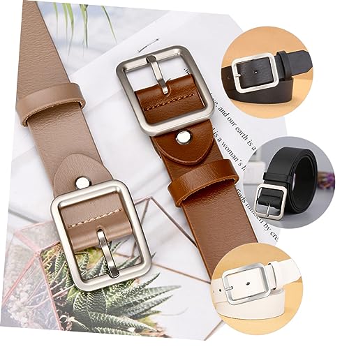Beaupretty 4Pcs Dress Belt for Men Women Imitation Leather Fashion Waist Belt Versatile Casual Accessory for Jeans Skirts and Dresses2