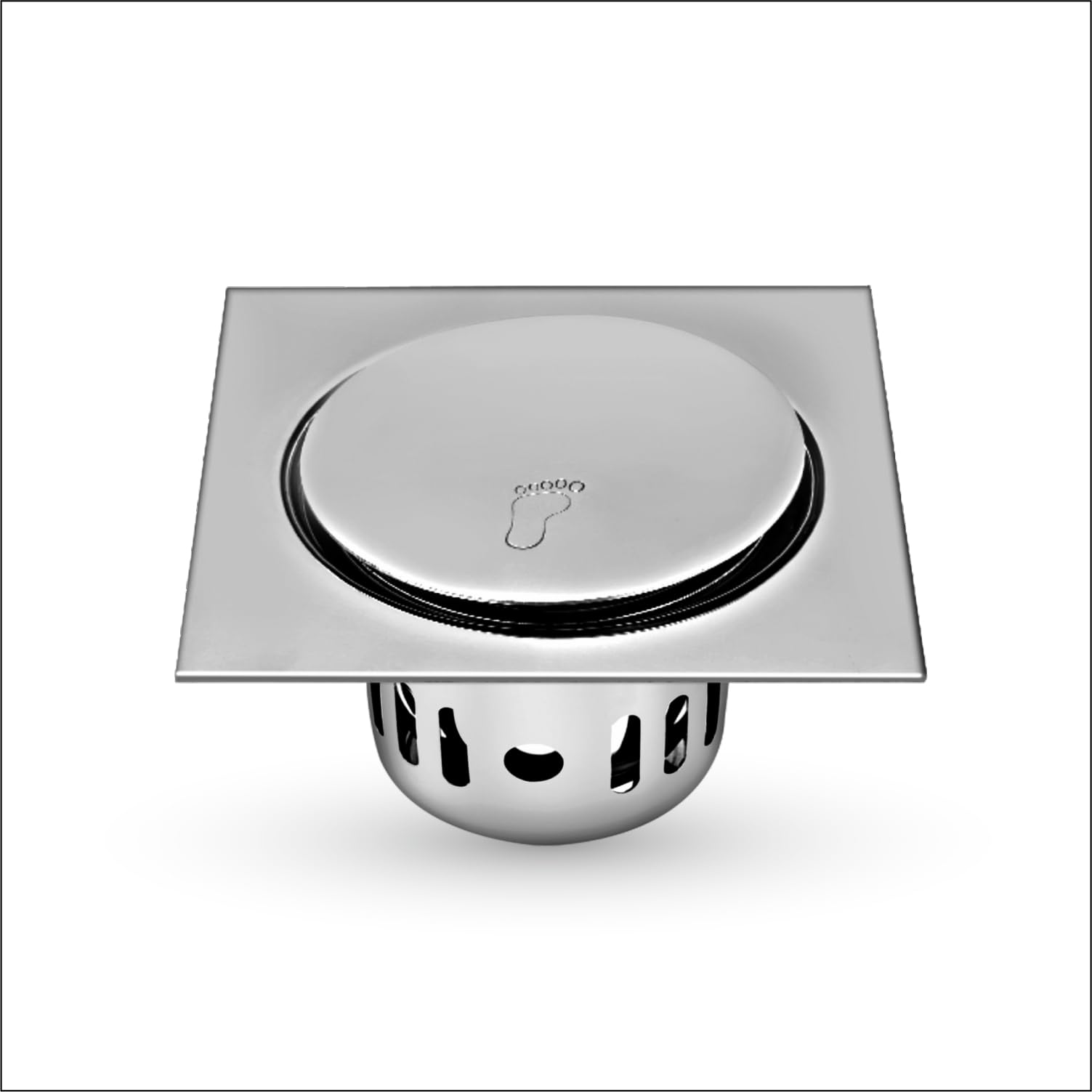 Sanjay Chilly POP UP Floor Drain Cockroach Trap for Bathroom (Foot Print) SS 304 Grade Kitchen Washbasin Sink Toilet Bathtub Waste Water Drainer (Square POP UP Lifestyle Series 6x6 Inch Silver)-image-34